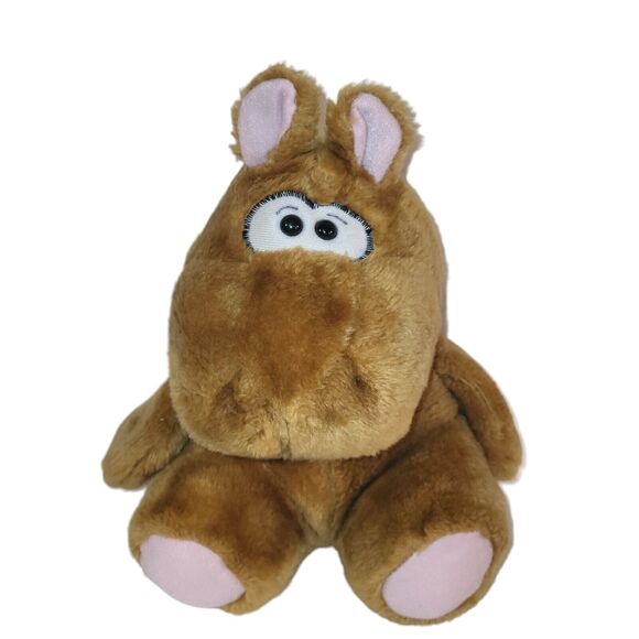 Vintage Animal Fair‎ Inc Plush Hippo Sitting Brown Stuffed Animal #9609A 10" - Picture 2 of 10